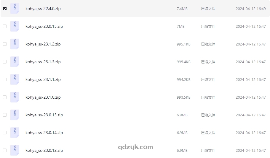 kohya_ss模型训练包版本合集