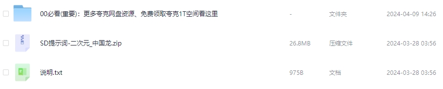 二次元中国龙-提示词