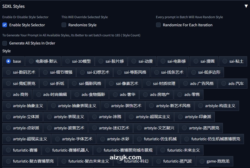 【webui插件】SDXL180种风格插件/StyleSelectorXL