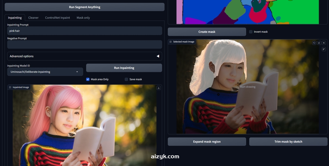 【webui插件】inpaint-anything图像修补插件