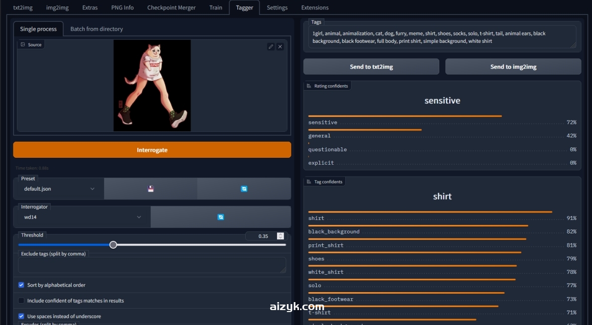 【webui插件】webui-wd14-tagger图片反推